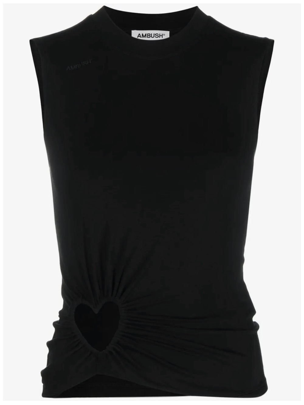 Ambush Black Sleeveless Heart-Cut Detail Top M